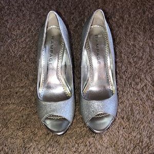 Rampage sparkly silver heels